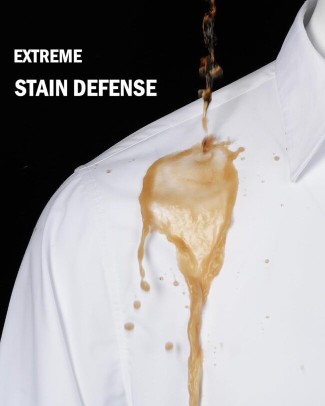 Men Dress Shirts Stretch Stain Shield Long Sleeve Solid Formal Shirt Business Casual Button Down Shirts - Image 2